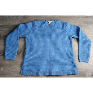 Appleseed's Blue Knit Sweater Pullover Womens Size‎ Medium Cotton Blend